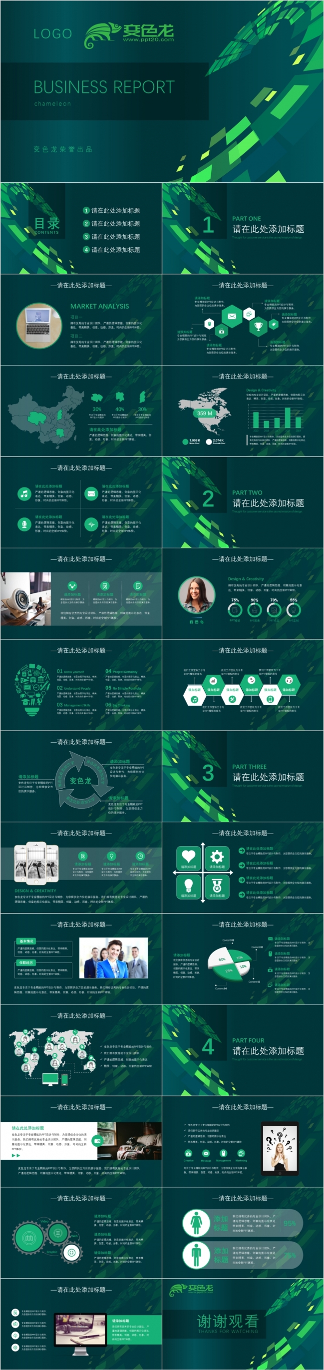 荧绿动感商务工作总结汇报个人述职PPT模板
