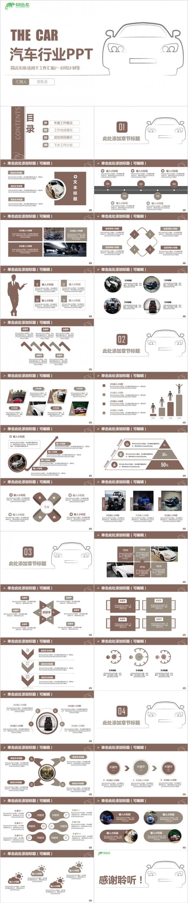 2019汽车行业汽车保养汽车美容PPT模板