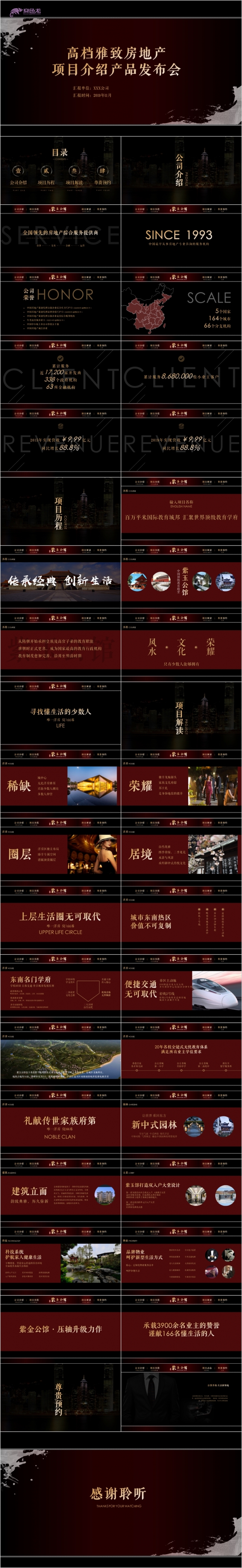大气高档雅致房地产宣传项目介绍产品发布会PPT模板