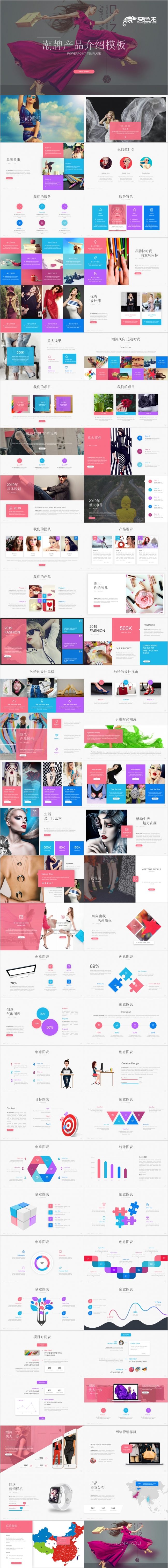 炫彩时尚潮牌项目介绍品牌营销产品推广动态ppt模板