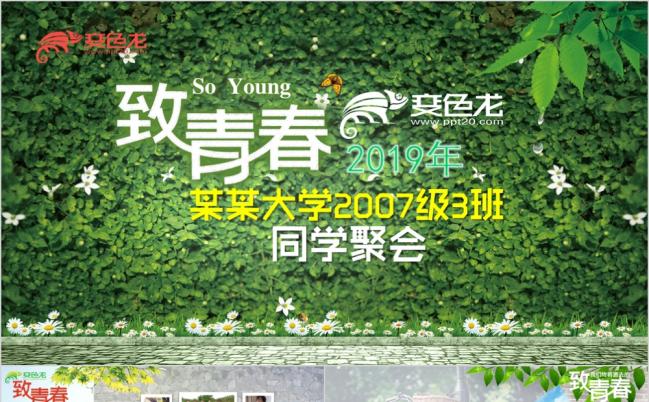 2019致青春怀旧同学聚会电子相册动态ppt匆匆那年PPT模板缩略图
