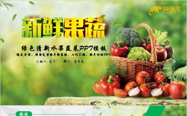 有机无公害蔬菜果蔬农副产品绿色食品PPT模板缩略图