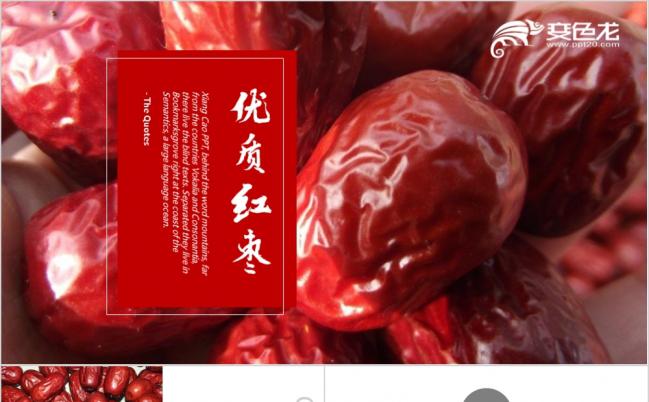 红枣蜜饯果干新疆和田枣干果零食和田骏枣特产红枣PPT模板缩略图