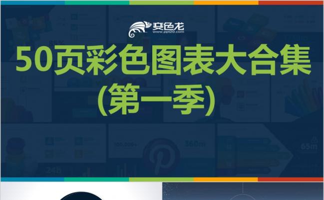 2019年50页彩色扁平化微立体数据图表合集动态PPT模板缩略图