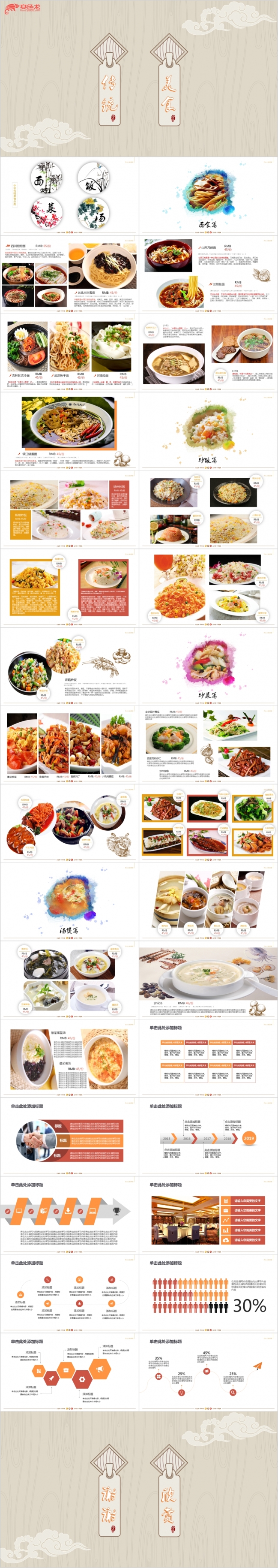 中国传统美食舌尖尖中国精美PPT模板
