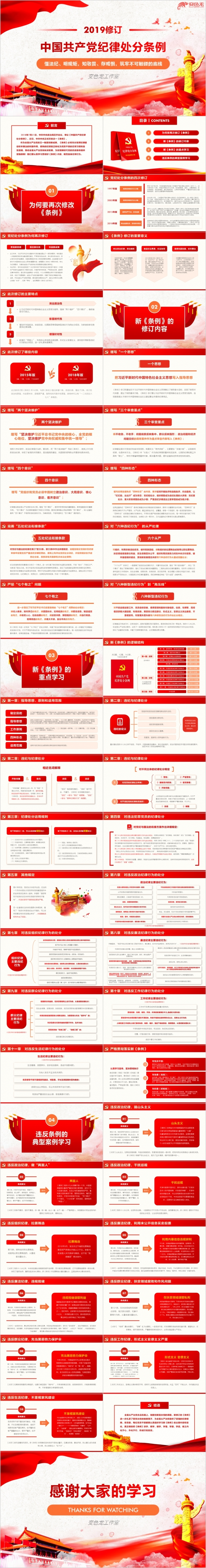 中国共产党纪律处分条例党课自律准则学习解读PPT模板
