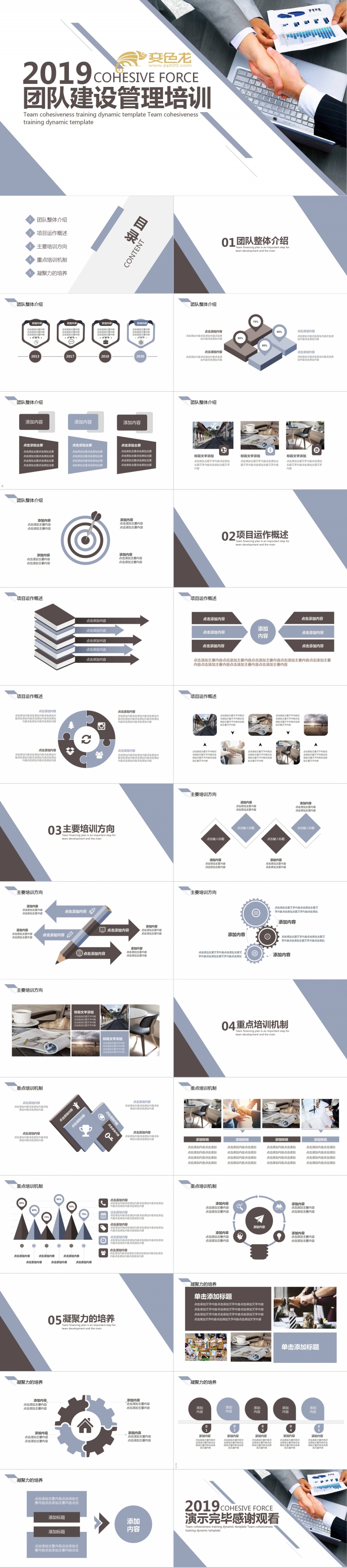 简约商务团队建设管理培训PPT模板