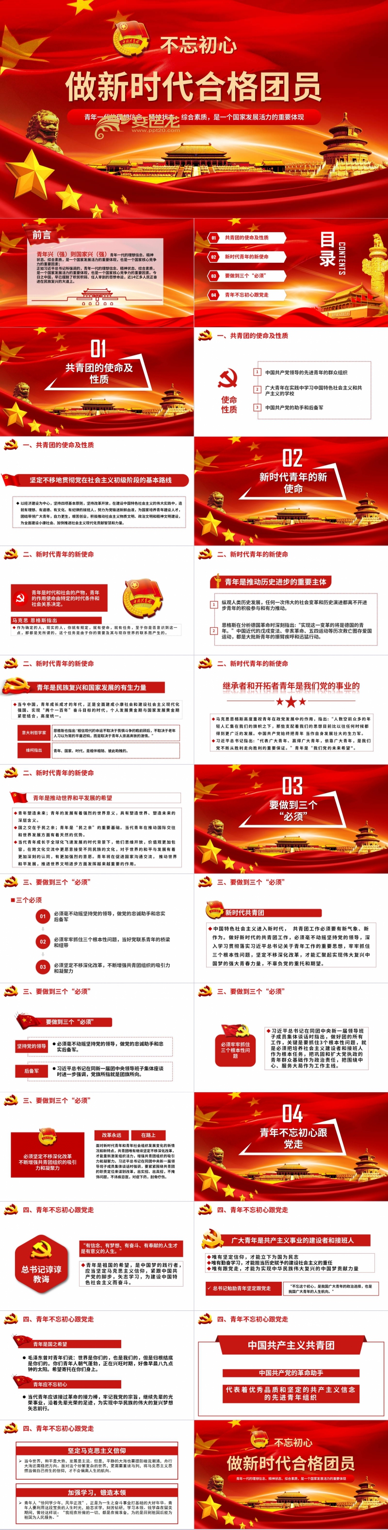 做新时代合格团员共青团主题团课课件PPT模板